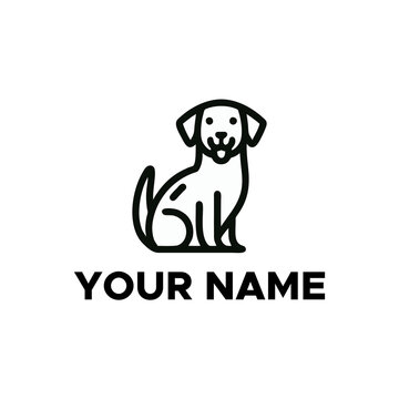 dog monoline vector