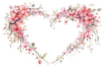 Sticker - PNG Garland heart pattern flower plant.