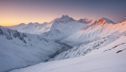 A majestic mountain peak at sunrise in the caucasus mountains