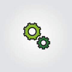 Gear cog icon flat vector design