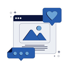 Poster - Symbol of web landscape. Social media concept. Vector illustration on white background.
