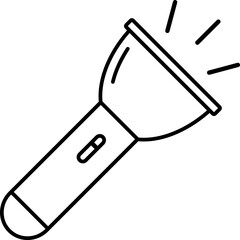 Poster - Torch Flashlight Outline Icon, Minimalist Torch Outline Icon, Outline Icon of Torch Flashlight.