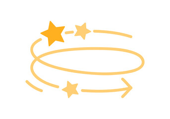 Wall Mural - Dizzy and distracted icon with with rotating stars for head of person with dizziness vector illustration