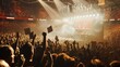 © spyrakot - Energetic Campaign Rally in Packed Sports Arena with Enthusiastic Crowd Waving Banners