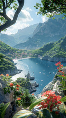 Wall Mural - Landscape with amalfi coast