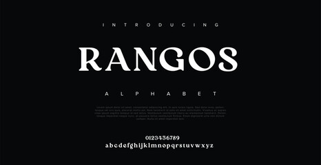 rangos elegant font uppercase lowercase and number. classic lettering minimal fashion designs. typog