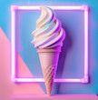 © Michael Marquand - Soft serve ice cream on a neon background