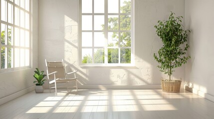 Poster - light filled white room with windows
