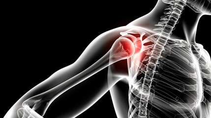 human skeletal anatomy: shoulder pain illustration