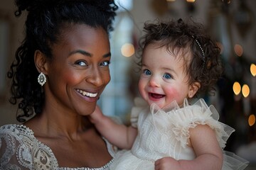 Loving mother and daughter bond  adoption and care concept.