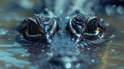 Wall Mural - Close-up of Alligator Eyes