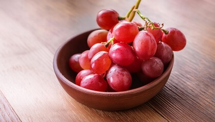 Canvas Print - red grape in a bowl on wooden healthy fruit concept selective focus close up