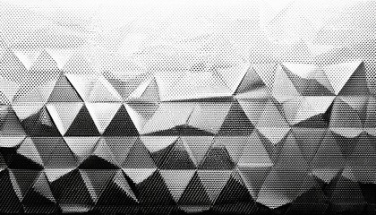 horizontal black halftone of triangle design for pattern and background