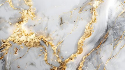 Wall Mural - Natural white, gold, and gray marble texture pattern