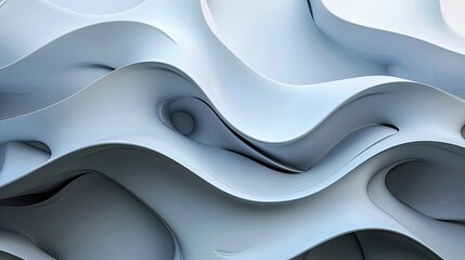 Poster - Futuristic Gray Waves Flowing Seamlessly Across A Light Background in Contemporary Design
