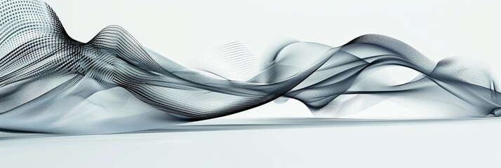 Poster - Futuristic Gray Waves Flowing Smoothly Across Light Background in Abstract Design