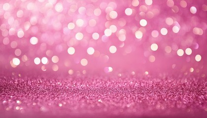 Wall Mural - pink glitter background with defocused lights