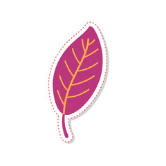 Wall Mural - autumn leaves sticker icon vector