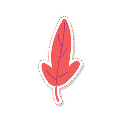 Wall Mural - autumn leaves sticker icon vector