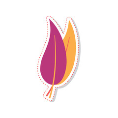 Wall Mural - autumn leaves sticker icon vector
