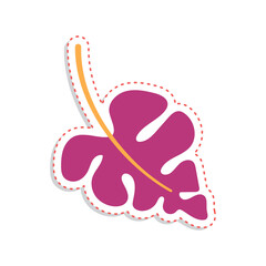 Wall Mural - autumn leaves sticker icon vector