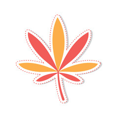 Wall Mural - autumn leaves sticker icon vector
