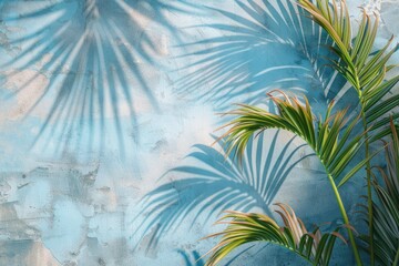 Wall Mural - blue shadow texture on cement wall for nature inspired products.