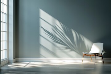 Wall Mural - Minimalist room with palm shadow