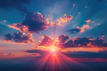 Wall Mural - sunset sky for background or sunrise sky and cloud at morning.