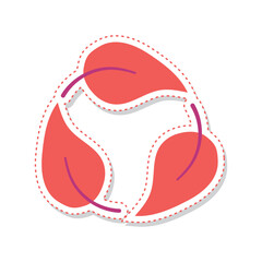 Wall Mural - autumn leaves sticker icon vector