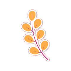 Wall Mural - autumn leaves sticker icon vector
