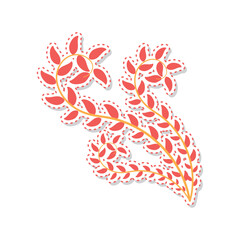 Wall Mural - autumn leaves sticker icon vector