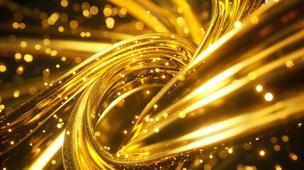 Abstract light speed motion effect in gold color