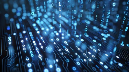 Technology background with binary computer code