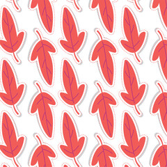 Wall Mural - autumn leaves pattern background vector