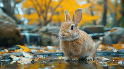 Sticker - Curious Bunny in Autumn