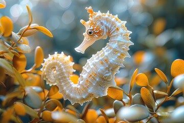 Canvas Print - Seahorse in a Seaweed Garden