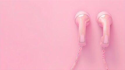 Creative layout with pink retro phone handsets