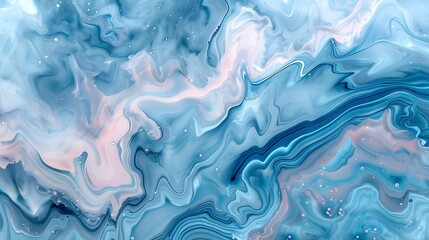 Colorful blue marble ink pattern texture