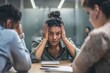© Andrii - Young Woman Looks Stressed During Meeting in Modern Office Setting in Early Afternoon
