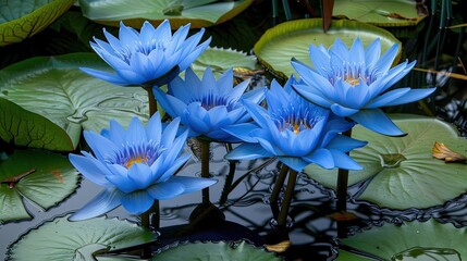 Egyptian Lotus Nymphaea or previously Nymphaea caerulea known primarily as blue lotus or blue Egyptian lotus but also blue water lily or blue Egyptian water lily