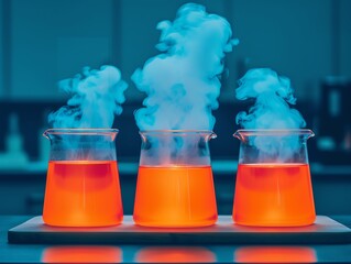 creative portrayal of a school science lab with halloweenthemed experiments, like bubbling cauldrons