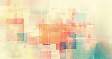 Canvas Print - Abstract Geometric Composition with Pastel Tones