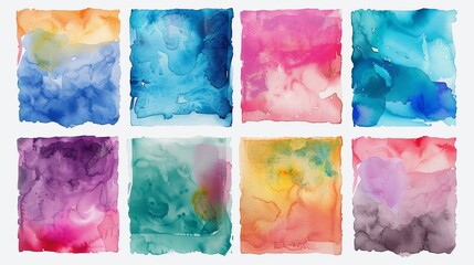 Poster - Abstract watercolor background with rectangular forms