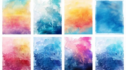 Poster - Abstract watercolor background with rectangular forms