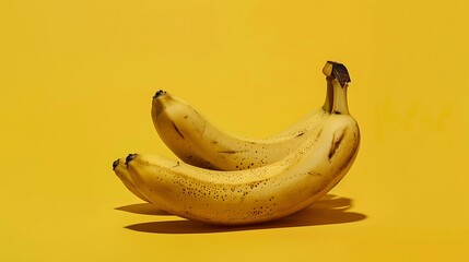 Sticker - Two Ripe Bananas on Yellow Background