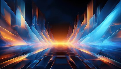 Poster - Vibrant Digital Landscape with Futuristic Elements
