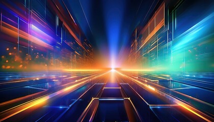 Poster - Futuristic Abstract Digital Light Burst