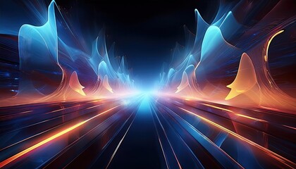 Poster - Vibrant Abstract Light Trails in Motion