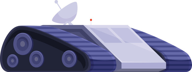 Poster - Autonomous vehicle exploring a planet, gathering data with its antenna for space exploration